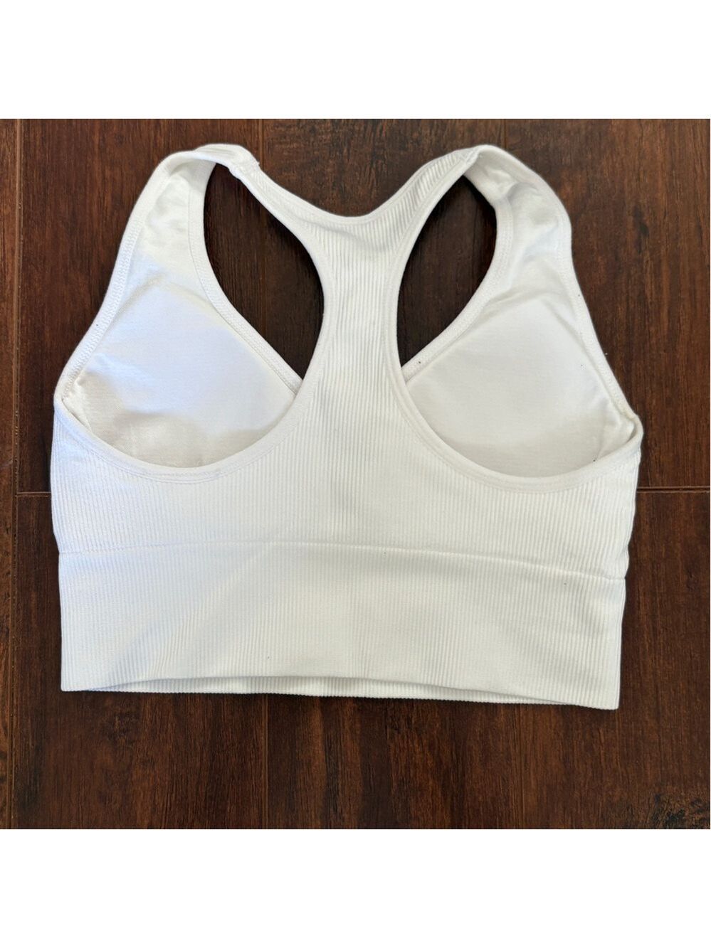 Puma White Ribbed Sports Bra Size Small - Picture 2 of 8